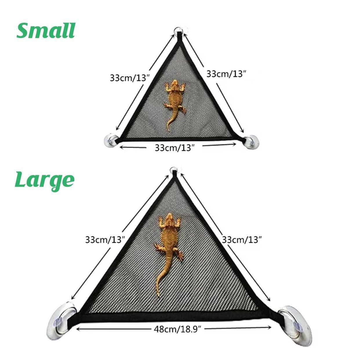 2x Reptile Hammock for Small Large Bearded Dragon Lizard Reptile Snakes Black - Small