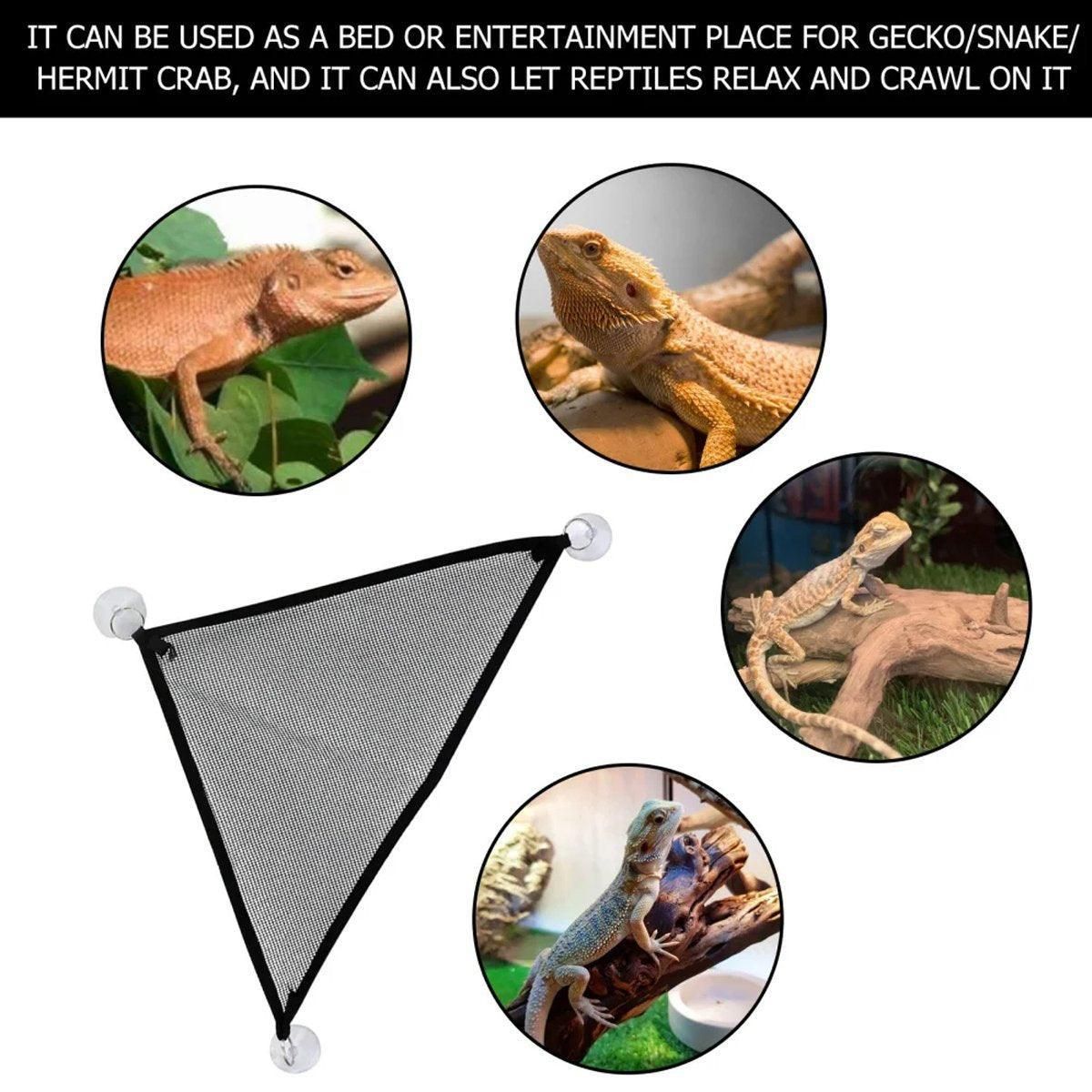 2x Reptile Hammock for Small Large Bearded Dragon Lizard Reptile Snakes Black - Small