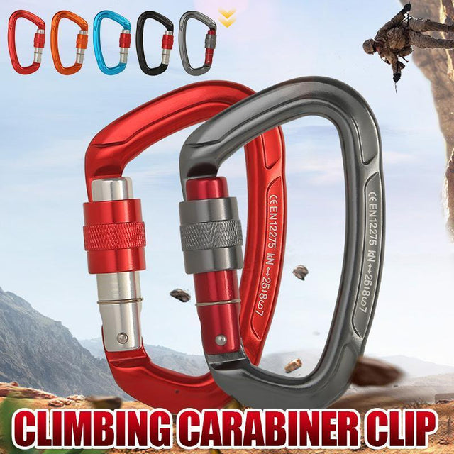 25KN Screwgate Locking Rock Climbing… - V528-CLIMBINGDRINGBUCKLE-RED-562191