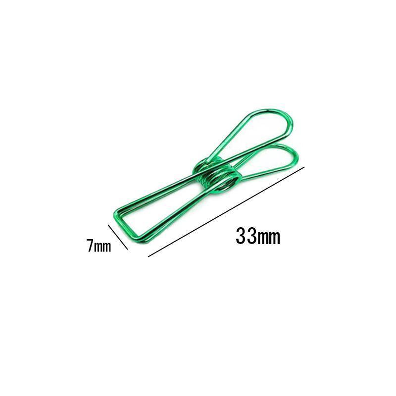 10X Spring Paperclips Metal Wire Hollow Out Clips 33mm Mini Binder Paper Clip - Green