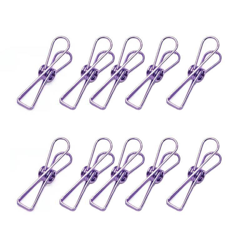 10X Spring Paperclips Metal Wire Hollow Out Clips 33mm Mini Binder Paper Clip - Green