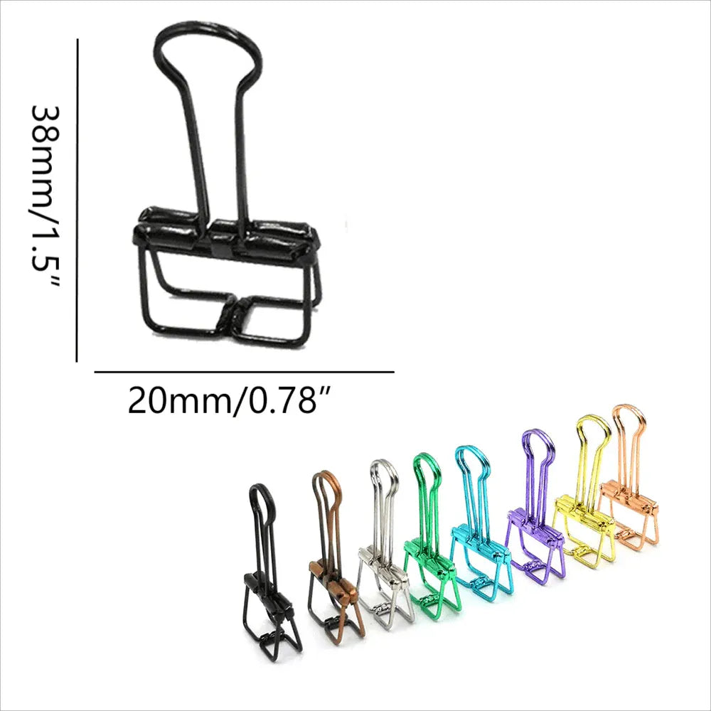 Solid Color Hollow Out Swallowtail Metal Binder Bookmark Clips Office Supplies - Bronze