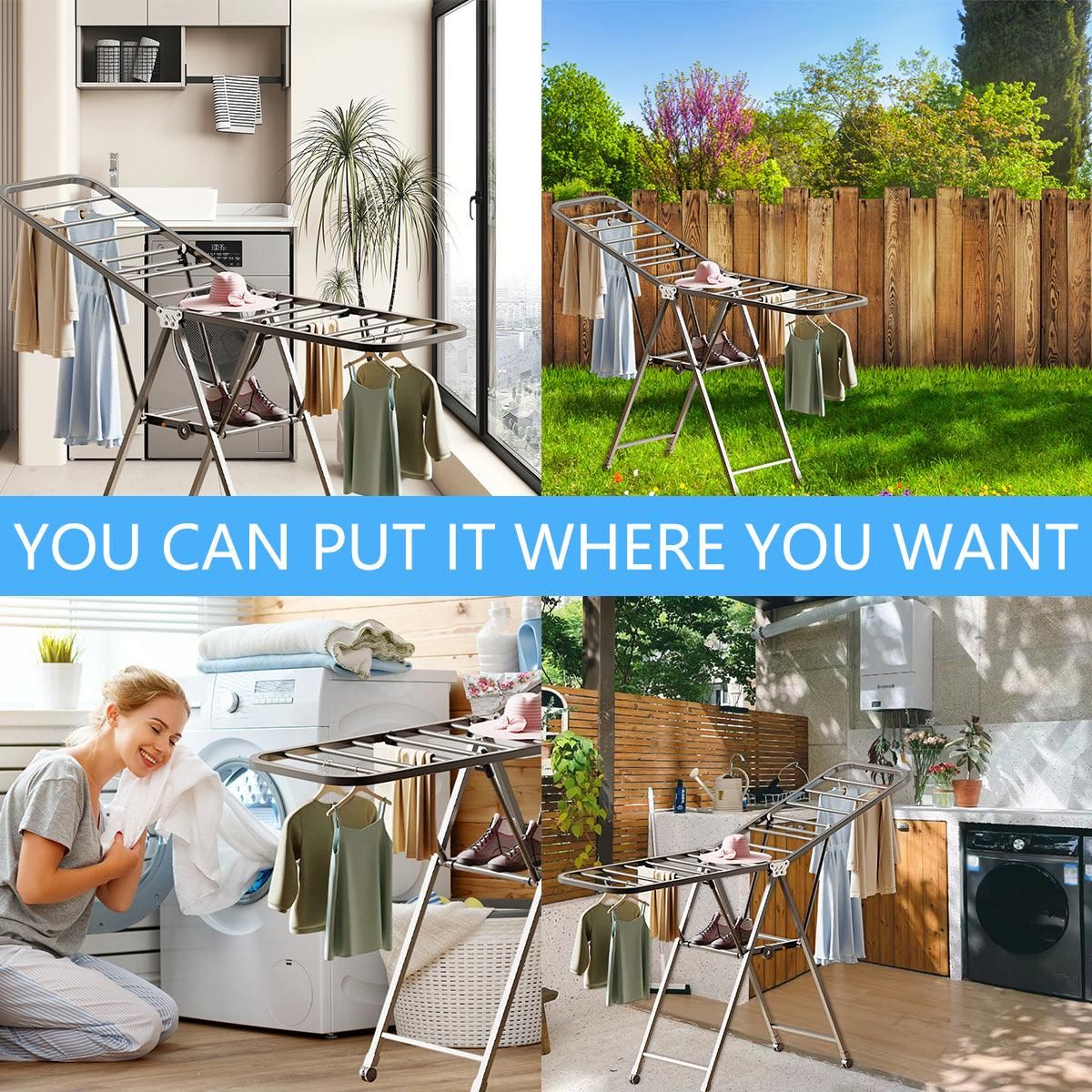 A Frame Clothes Airer Compact Foldable Drying Rack for Laundry Clothes Organizer
