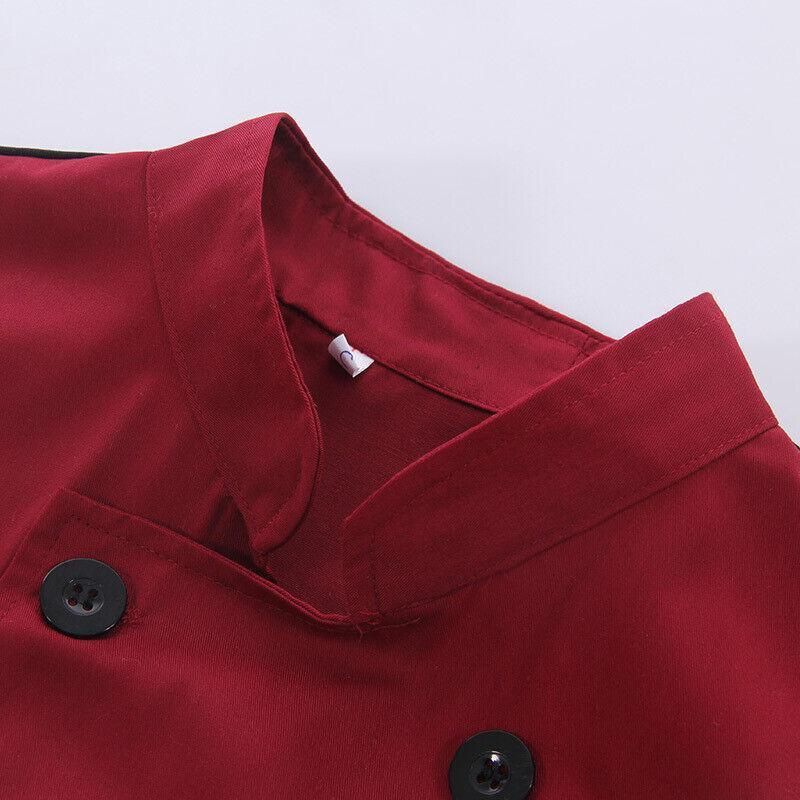 Unisex Mesh Sleeve Chef Coat Jacket Restaurant Hotel Cook Short Clothes Uniform