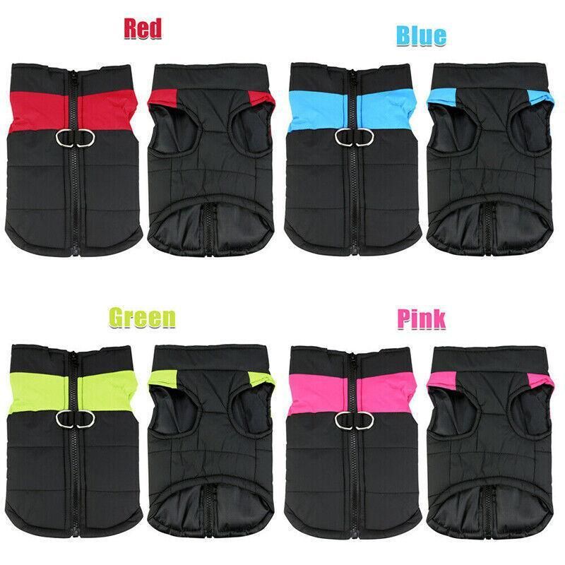 Large Dog Jacket Padded Waterproof Pet Clothes Warm Windbreaker Vest Coat Winter