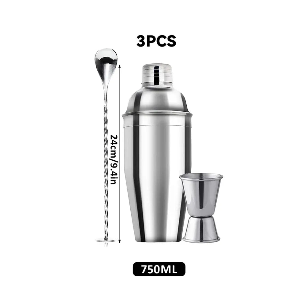 3PCS Stainless SteelCocktail Shaker Set for Bar Tool Kit for Home Bartender