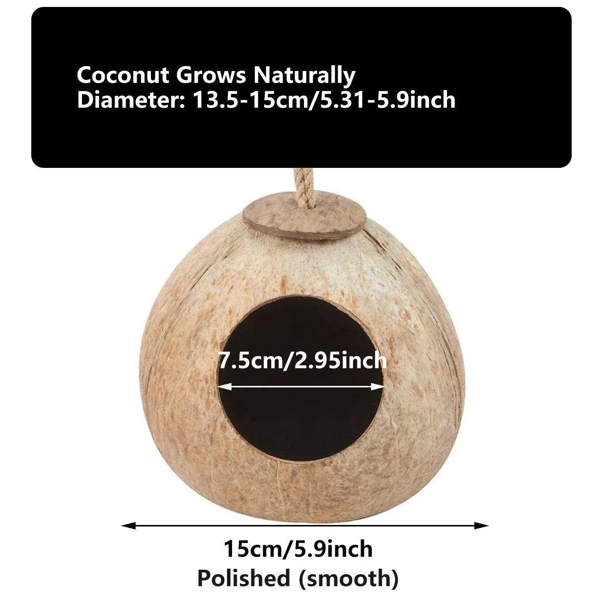 Lanyard Birdhouse Parrot Coconut Nest Bed Hanging Bird Cage for Small Birds - Stairs type