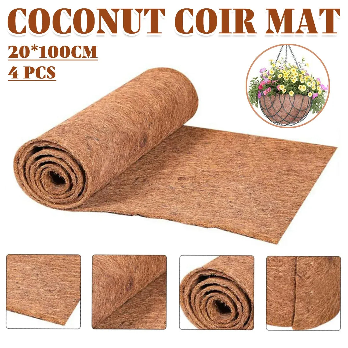 4 PCS Non-Slip Mat Coconut Palm Pet Garden Turtle Matpet Mat Blueberry Mat