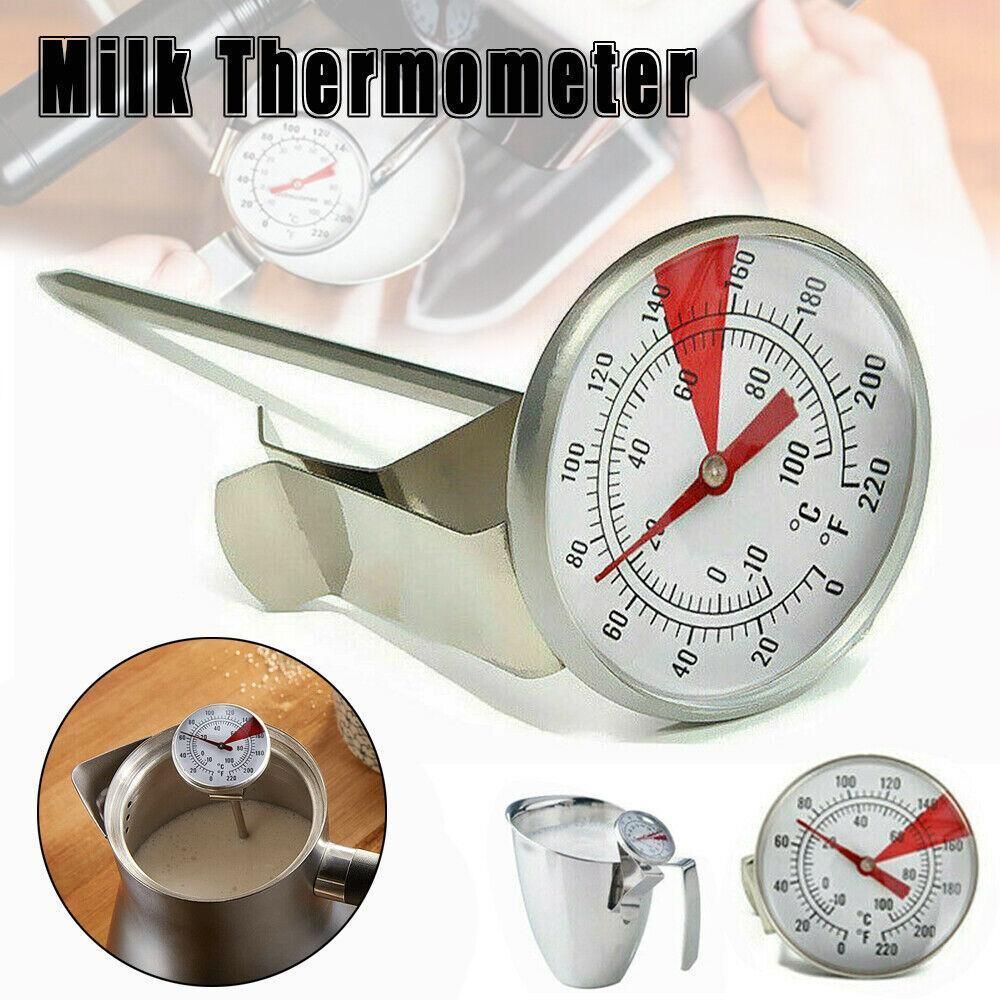Milk Coffee Probe Thermometer Maker Temperature Jug Pan Clip Stainless Steel New