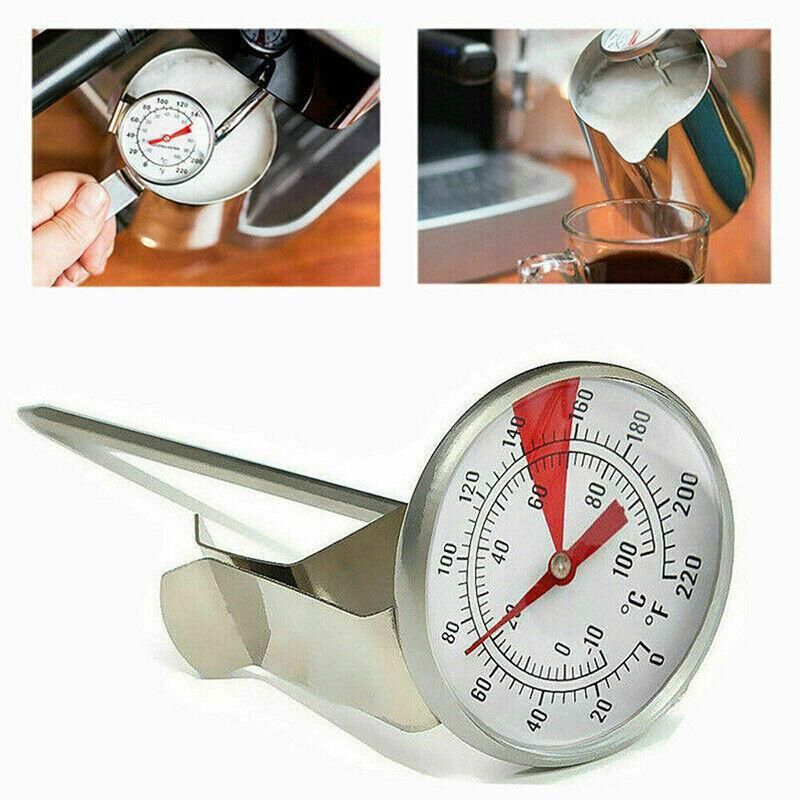 Milk Coffee Probe Thermometer Maker Temperature Jug Pan Clip Stainless Steel New