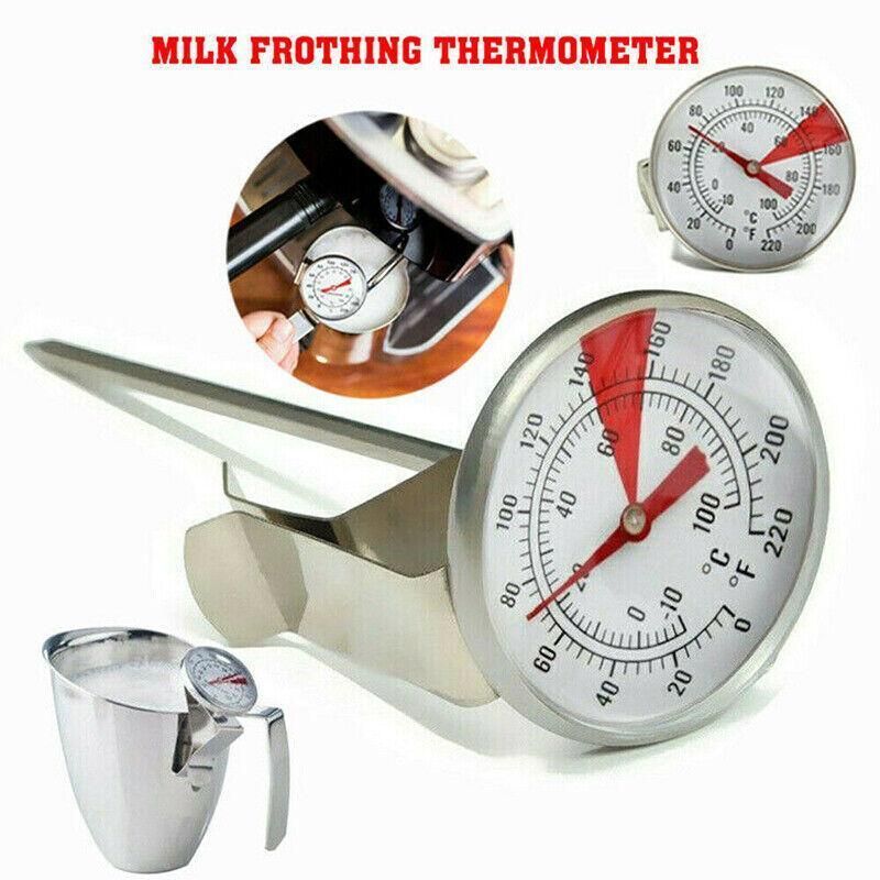 Milk Coffee Probe Thermometer Maker Temperature Jug Pan Clip Stainless Steel New