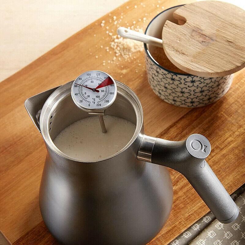 Milk Coffee Probe Thermometer Maker Temperature Jug Pan Clip Stainless Steel New