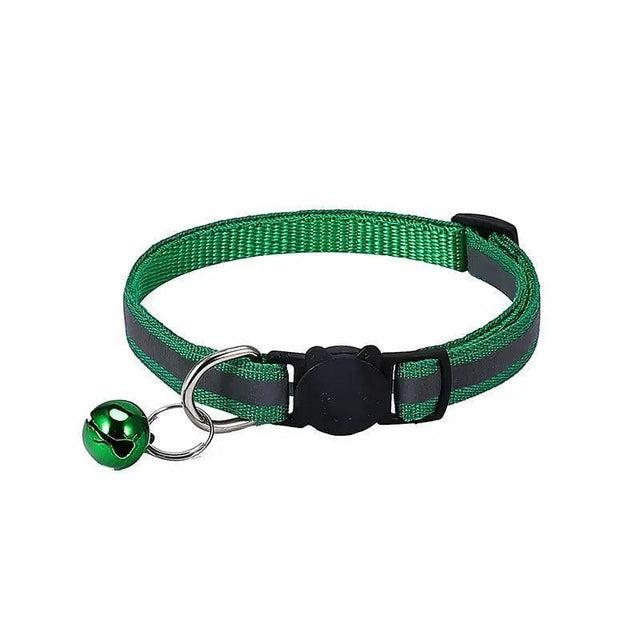 Reflective Cat Collar with Breakaway Buckle Bell for Small Pet Use - Apple Green