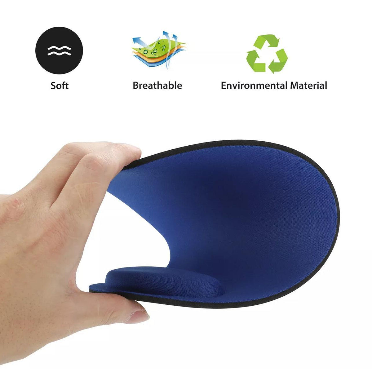 Comfort Mouse Pad with Built In Wrist Support Non Slip Ergonomic Mice Mat - Green