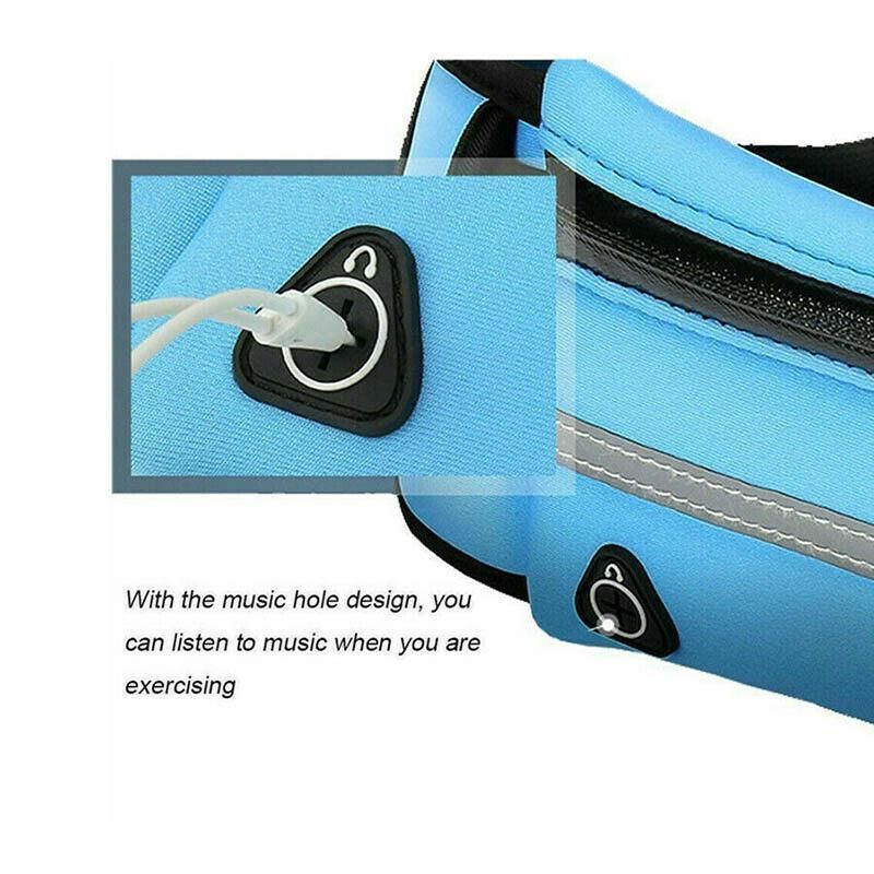 Waterproof Running Bum Bag Fanny Pack Waist Belt Money Wallet Zip Pouch Sports - Green