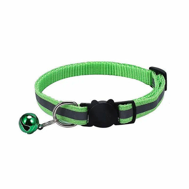 Reflective Cat Collar with Breakaway Buckle Bell for Small Pet Use - Light Green