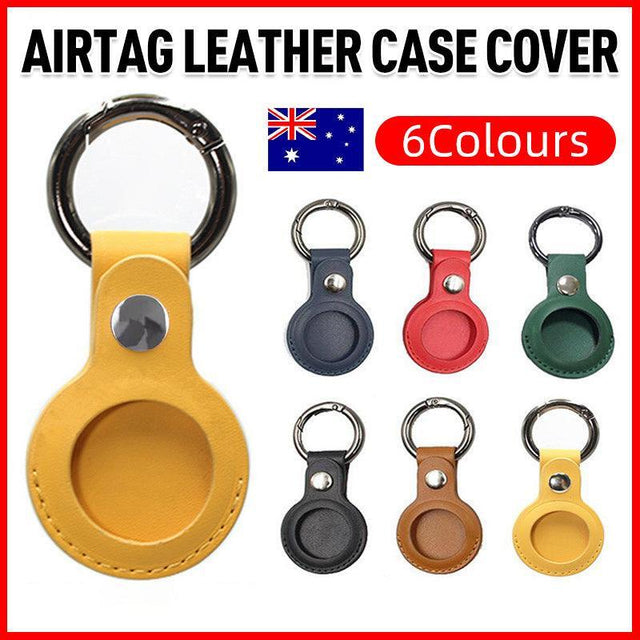 Apple Airtag Leather Case Cover Air Tag Keychain Holder Sleeve Shell Tracker Red