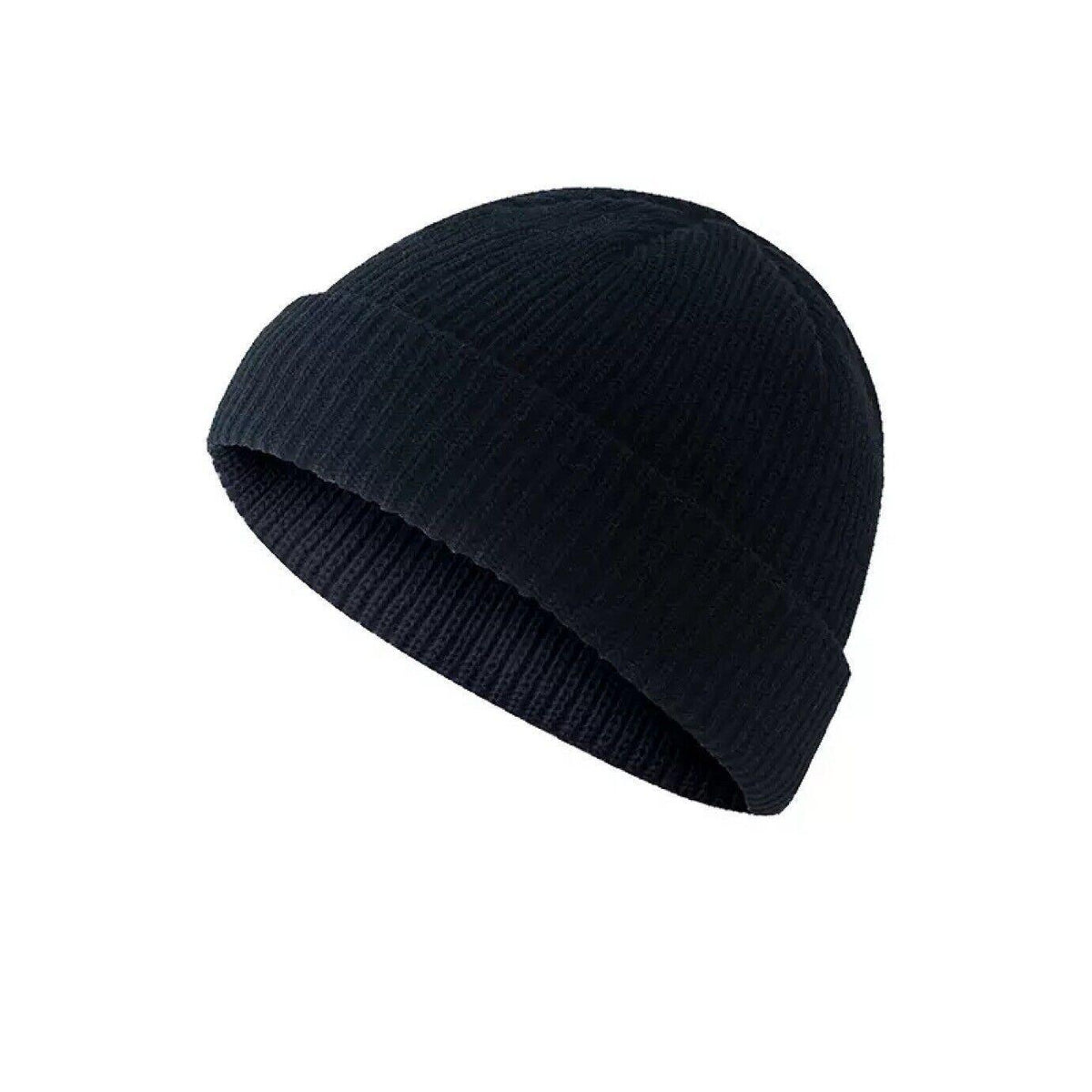 Men Women Mini Fisherman Beanie Winter Spring Hat Soft Knitted Docker Skull Cap - Royal Blue