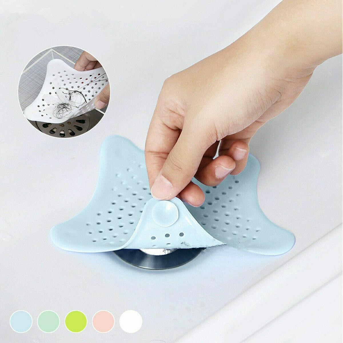 New Bathroom Drain Hair Catcher Bath Stopper Sink Strainer Shower Filter Covers - White