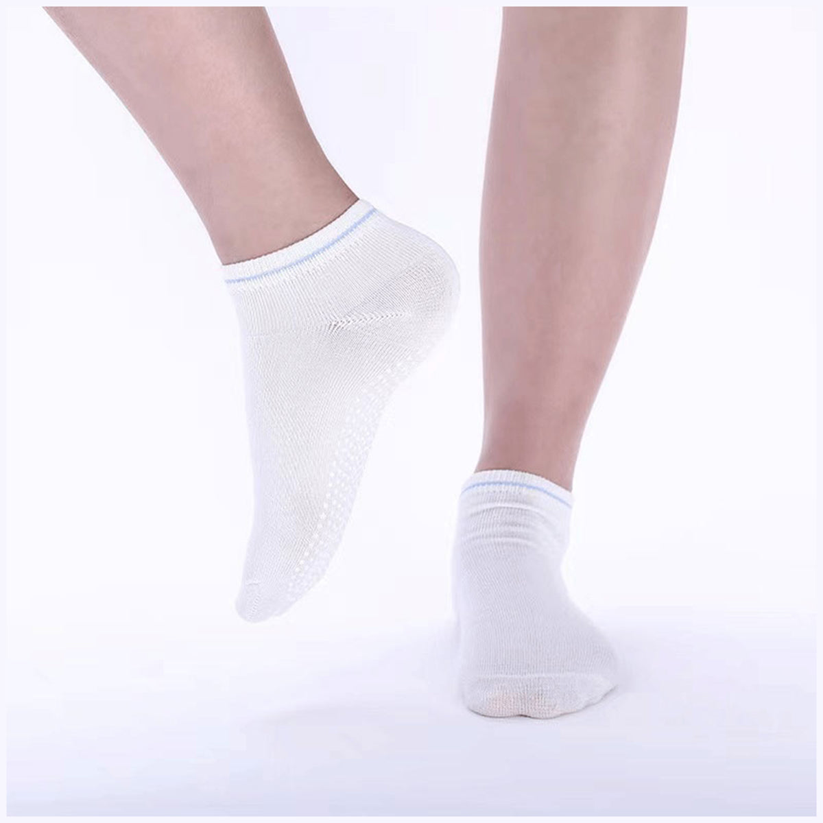 3 Pairs Ladies Women Sports Cotton Rich Pilates Yoga Non-Slip Grip Socks - Yellow
