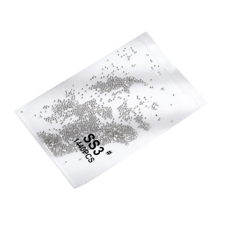 1440Pcs Glitter Rhinestones Crystal Flat Clear Bottom Glass Nail Art Nail Drill - Coloured Crystal-SS8