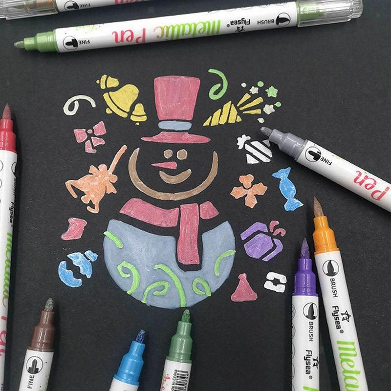 10-Color Set Double Head Shimmer Marker Pens for Albums & Doodles - 10-Colour Set