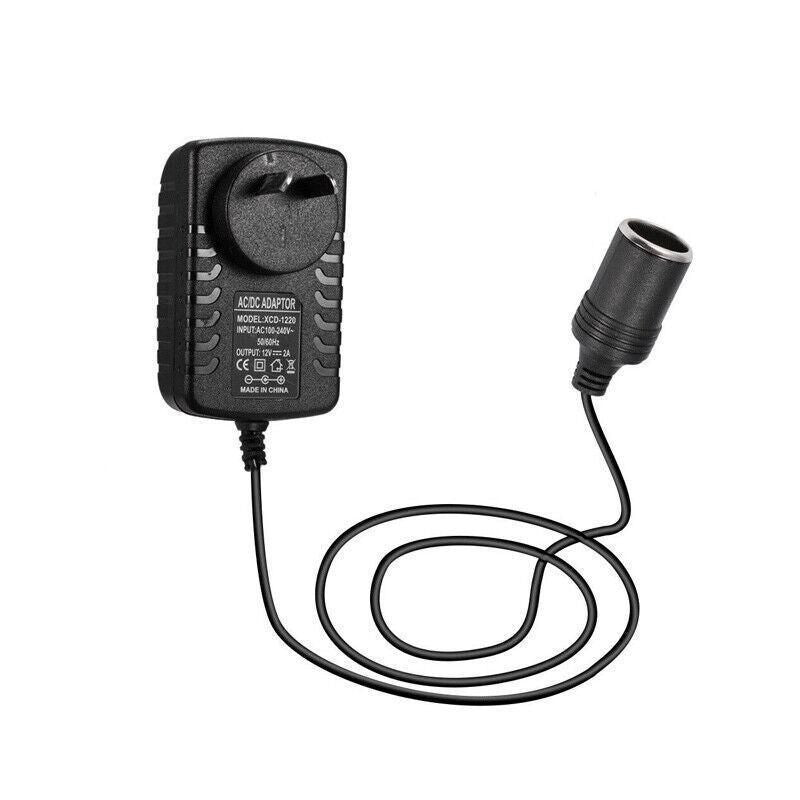 240V Mains Plug To 12V Socket Adapter Car Cigarette Lighter Power Converter Pc