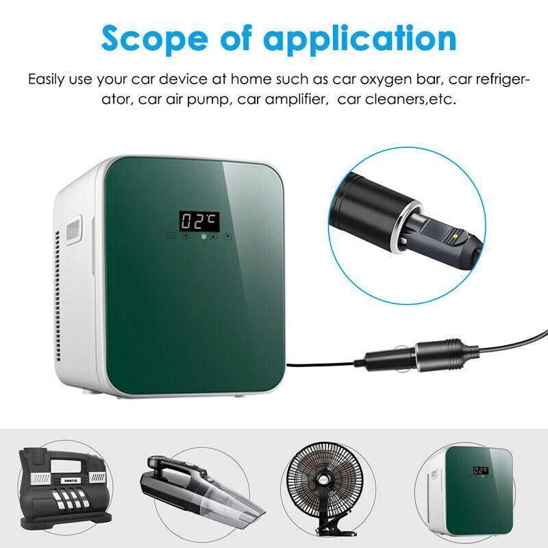 240V Mains Plug To 12V Socket Adapter Car Cigarette Lighter Power Converter Pc