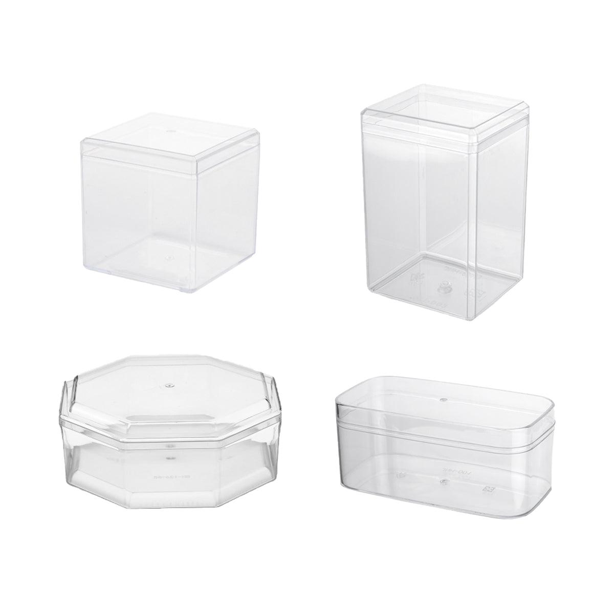 20pcs Transparent Biscuit Box Plastic Cake Pastry Dessert Storage 7.5x7.5CM