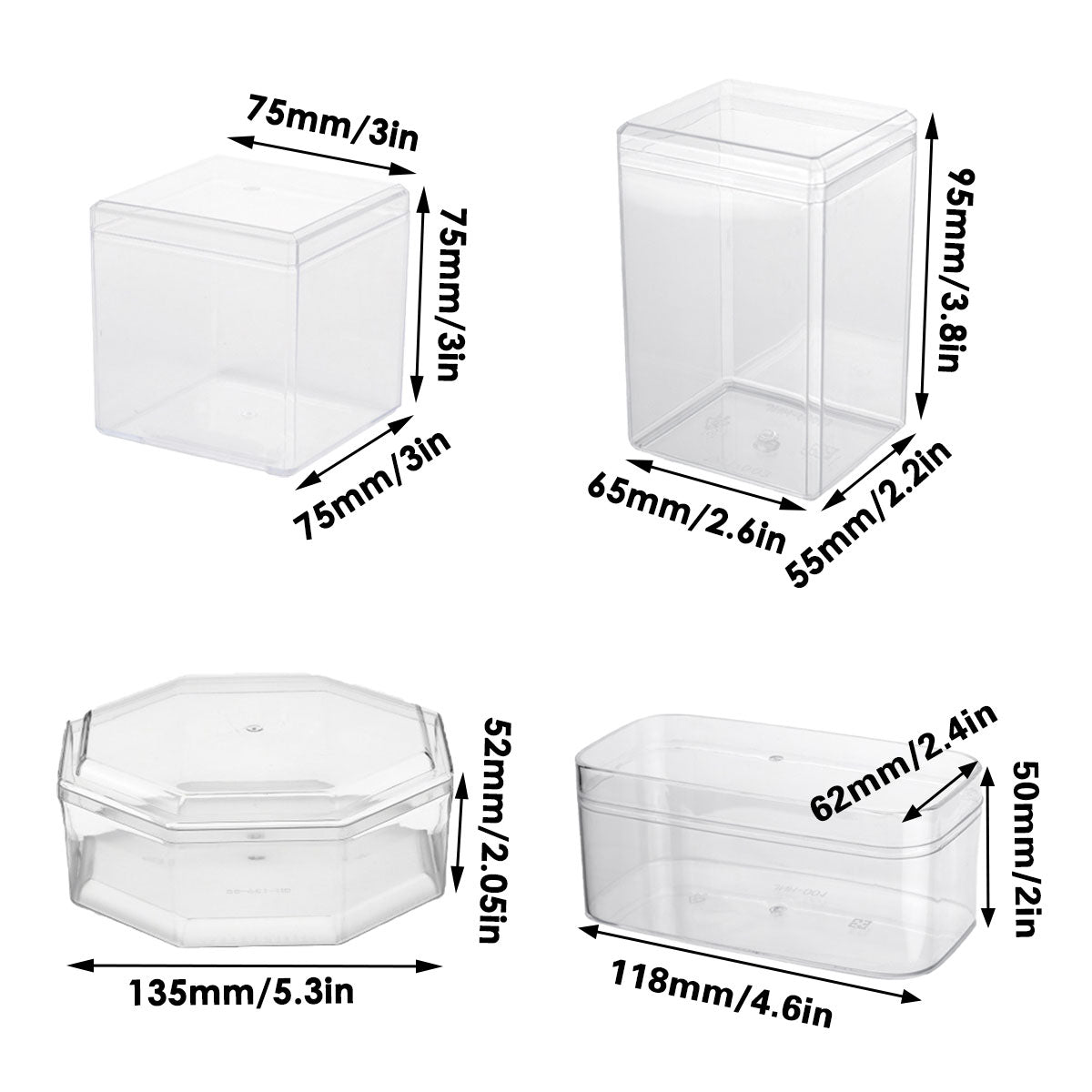 20pcs Transparent Biscuit Box Plastic Cake Pastry Dessert Storage 5.5x9.5cm