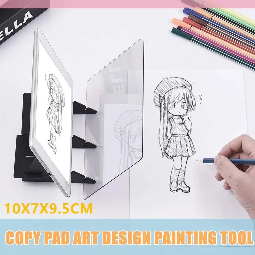 Optical Drawing Tracing Board with Mirror for Phone and Tablet Sketching Tool