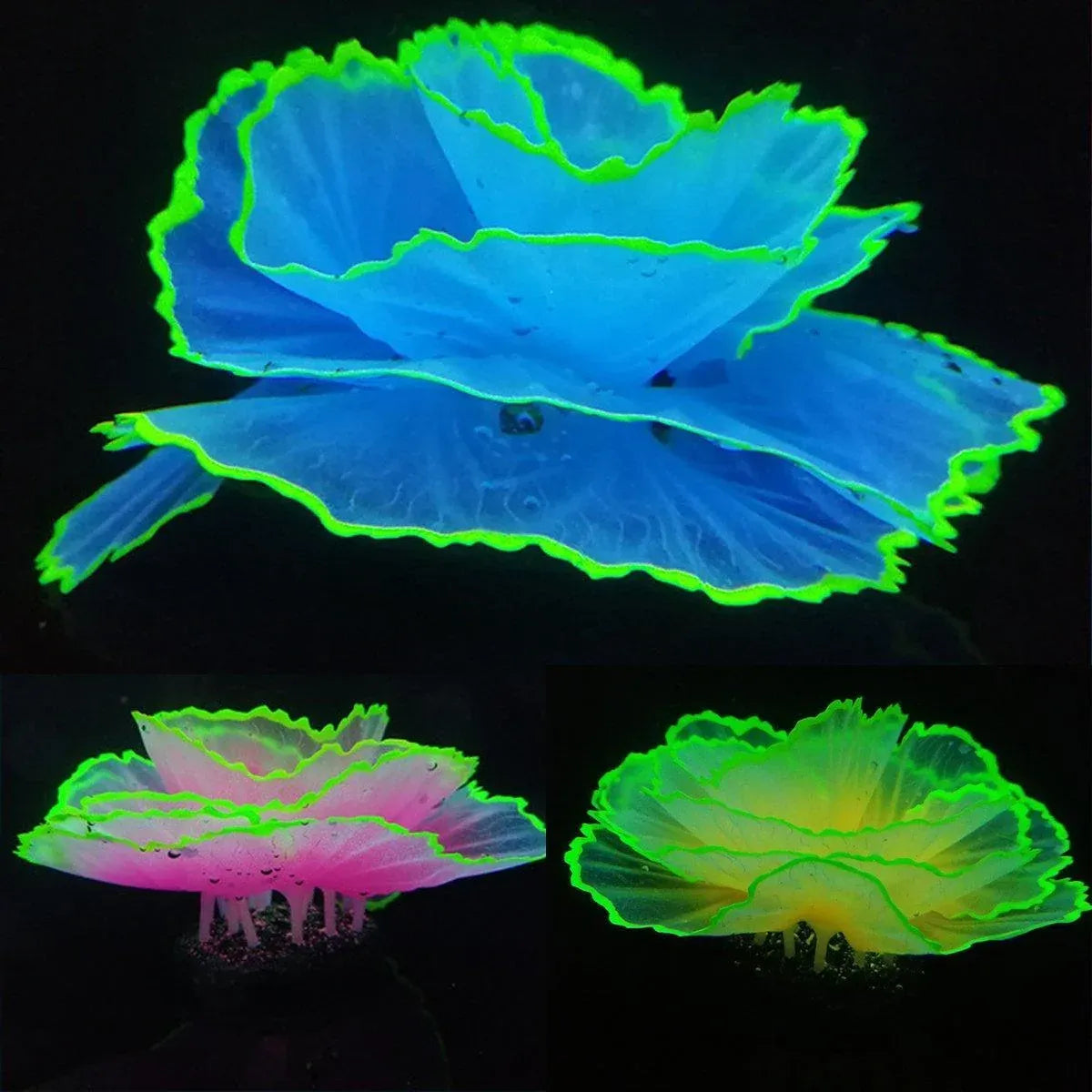 Aquarium Decorations Coral Simulation Fish Tank Landscaping Underwater World - Yellow