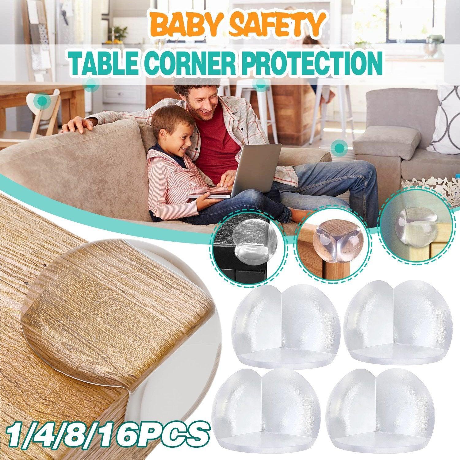 Transparent PVC Table Corner Guards Anti-Collision Protective Covers for Furniture - 4 PCS