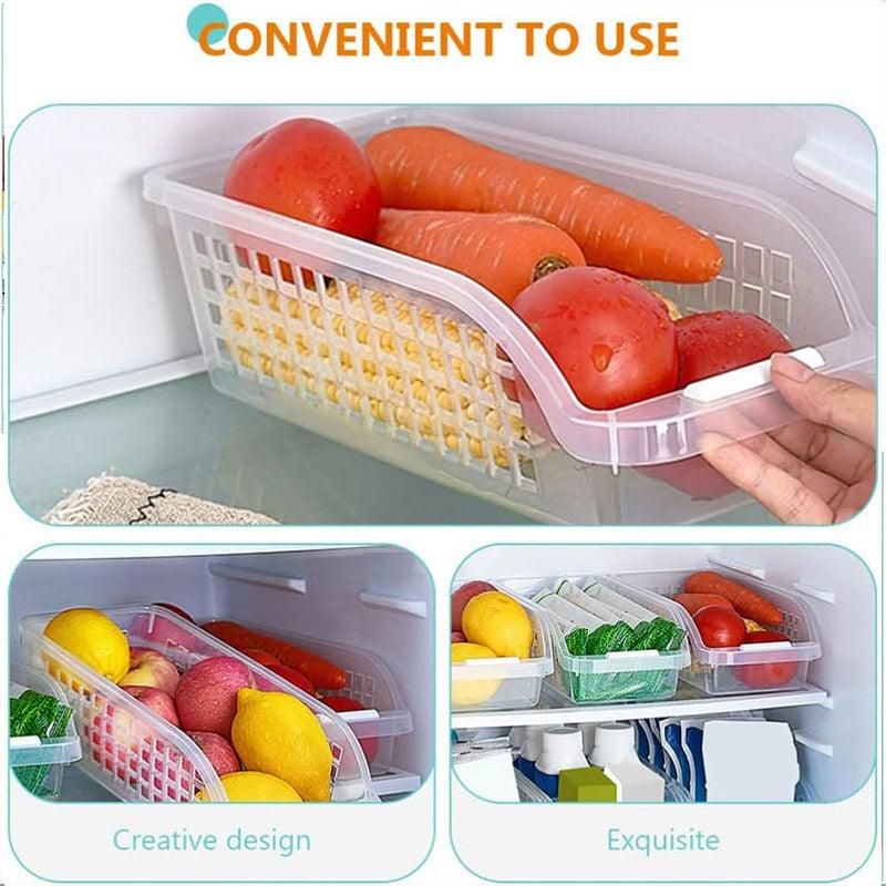 4pcs Refrigerator Storage Box Transparent Plastic Household Organizer Kitchen