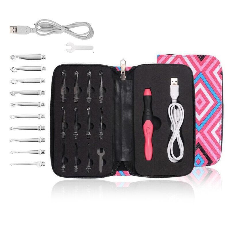 11 In 1 Led Light Up Crochet Hooks Set - Purple