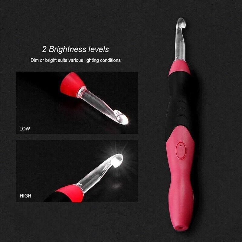 11 In 1 Led Light Up Crochet Hooks Set - Purple