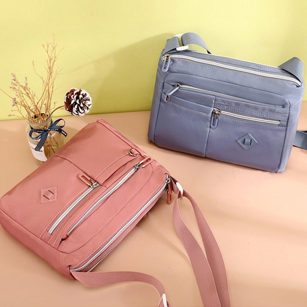 Ladies Large Capacity Crossbody Bag Single Shoulder Small Square Bag Handbag - Pink