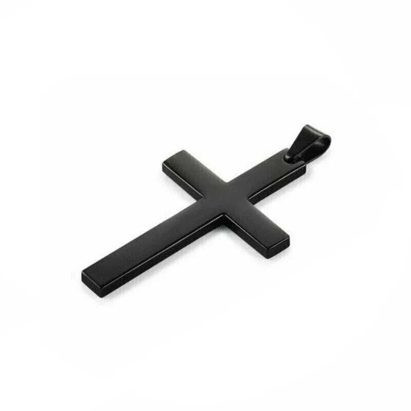Stainless Steel Cross Pendant Men Women Chain Necklace Religious Jewelry Au