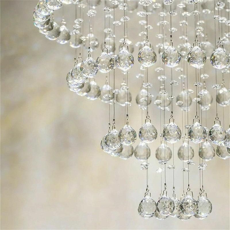 12Pcs 30mm Suncatcher Chandelier Clear Glass Prism Crystal Ball Pendant Set