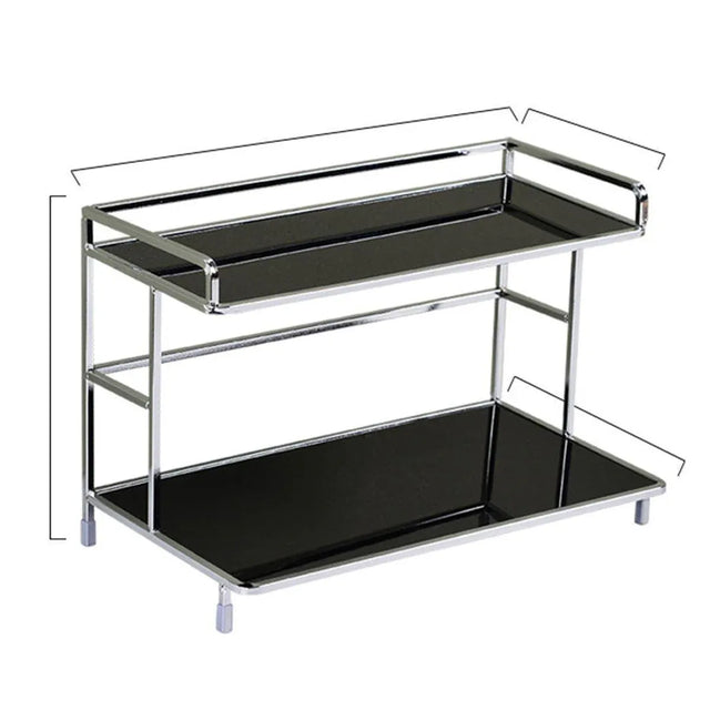 Kitchen Bathroom Desktop Storage Rack Water Cup Holder Cosmetic Iron - Black