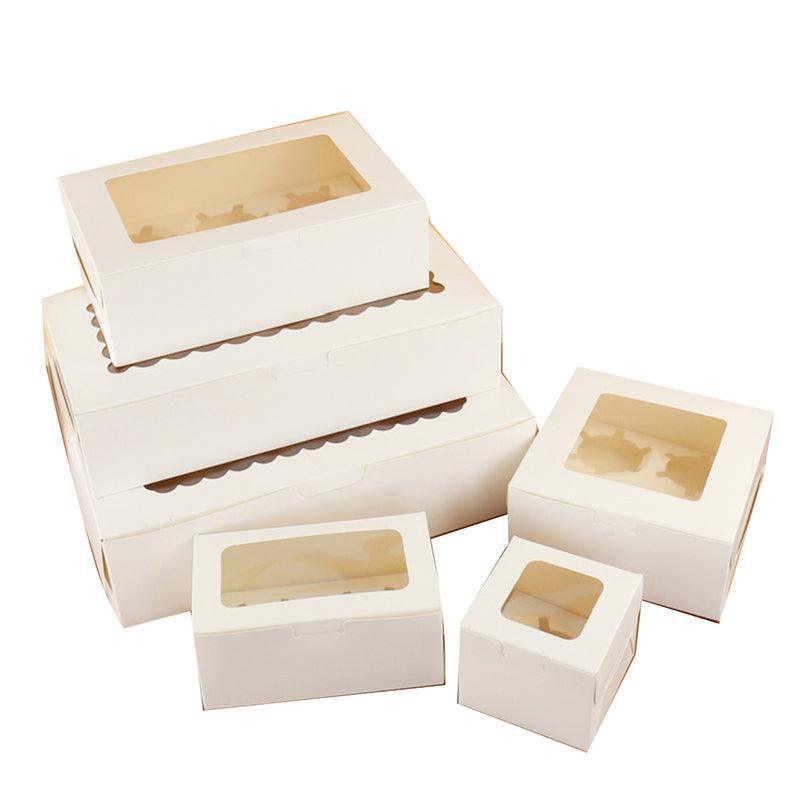 Cupcake Box Cases 1/2/4/8/12 Holes Window Face Muffin Baking 2 25PCS