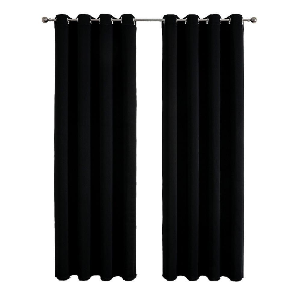 2pcs Semi Blackout Curtain Fabric Solid Colour Home Decor Drapes for Living Room - Red - 132x160cm