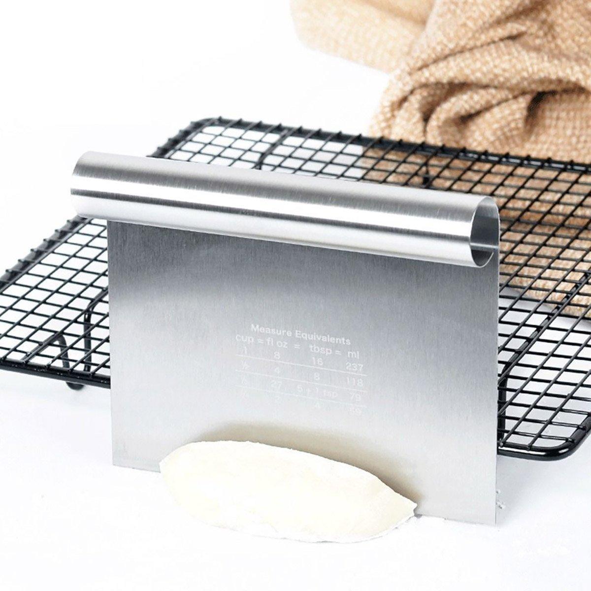 Stainless Steel Dough Cutter Knife Measurement Scraper Pastry Baking Tool - 15cm