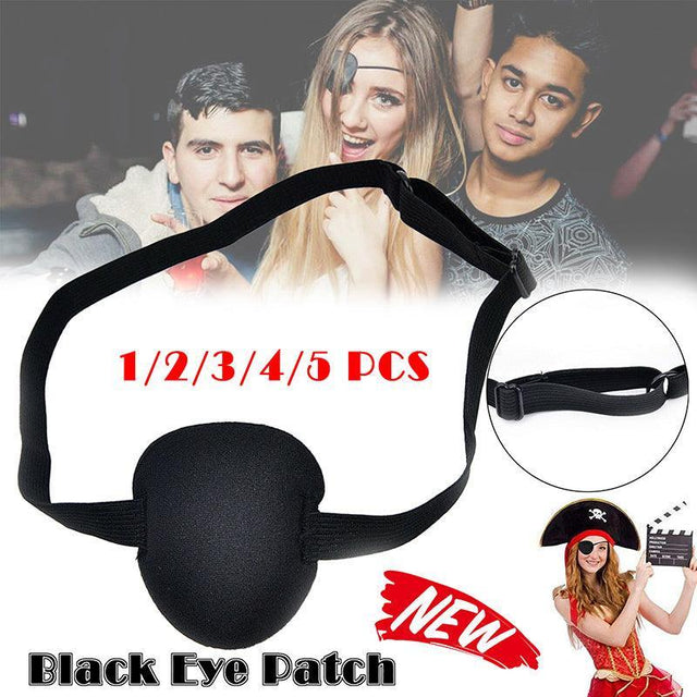 1 2 3 4 5pcs Strap Eye Patch Soft Concave Design Washable Black Cover 1 PC