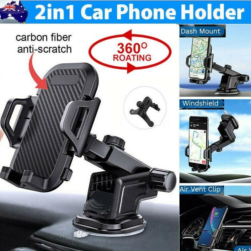 Universal 360� Windshield Mount Car Smart Phone Holder Cradle Long Neck Au