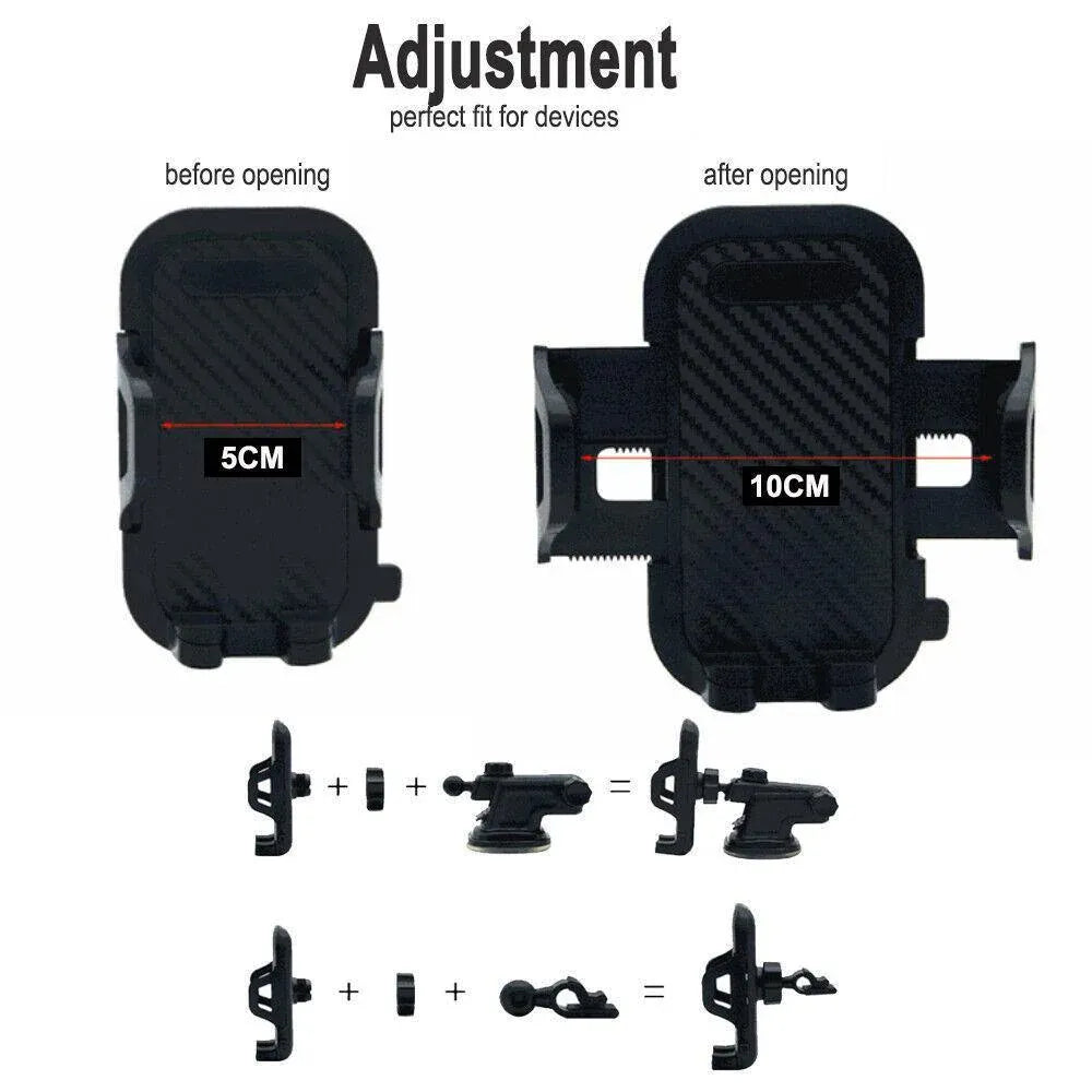 Universal 360� Windshield Mount Car Smart Phone Holder Cradle Long Neck Au
