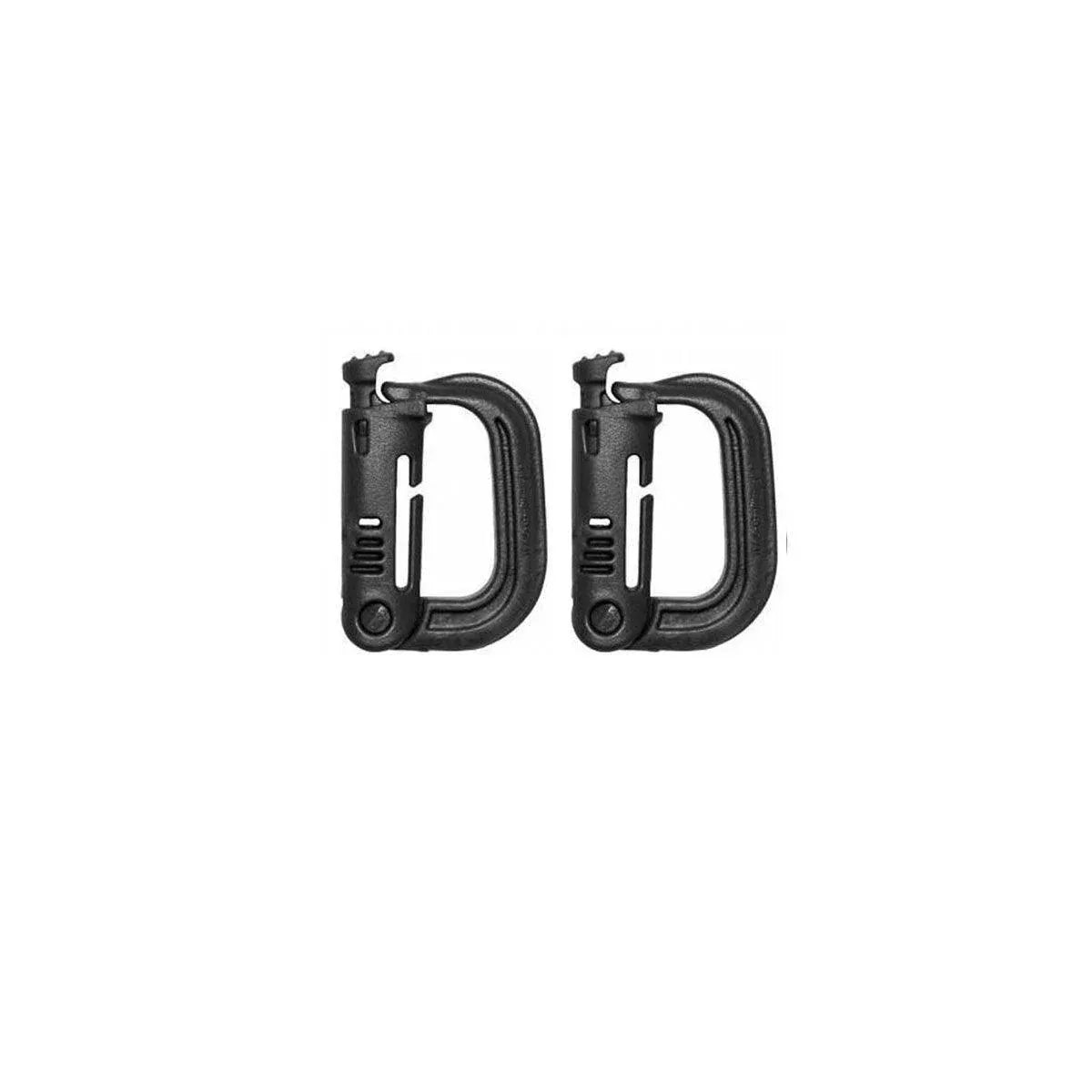 2/5pcs Outdoor D-ring Buckle for Backpack Mountaineering Hiking Camping Clip - 2pcs-Black