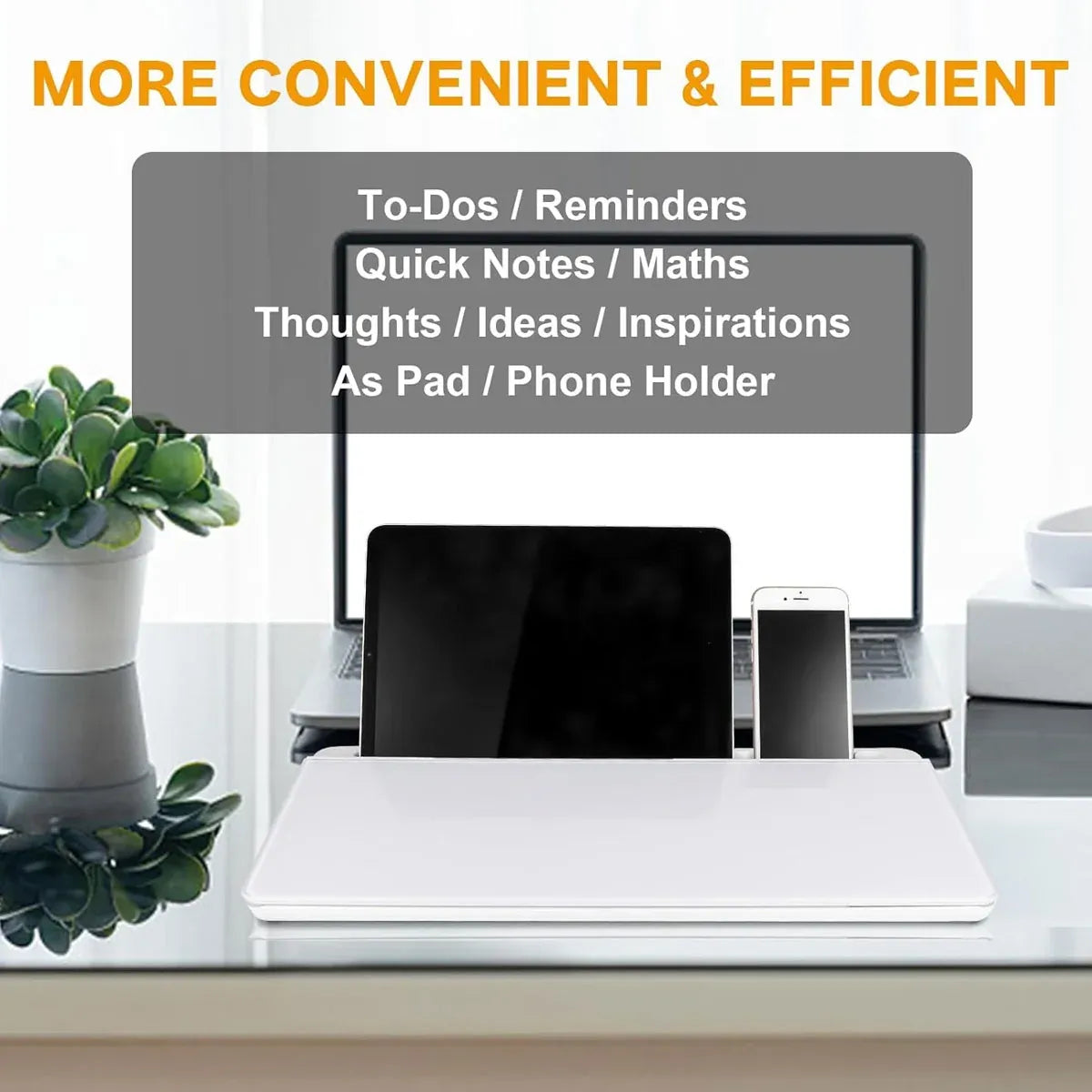 Desktop Whiteboard with Storage Tempered Glass Board for Office
