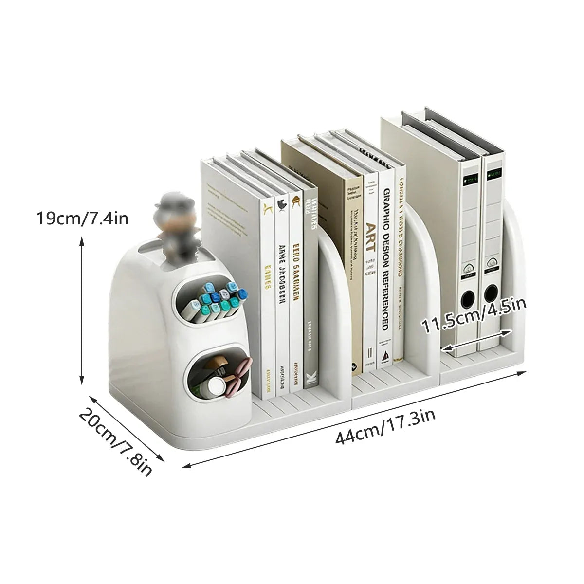 Desktop Book Stand With Storage Box Organizer For Study Reading Office Table