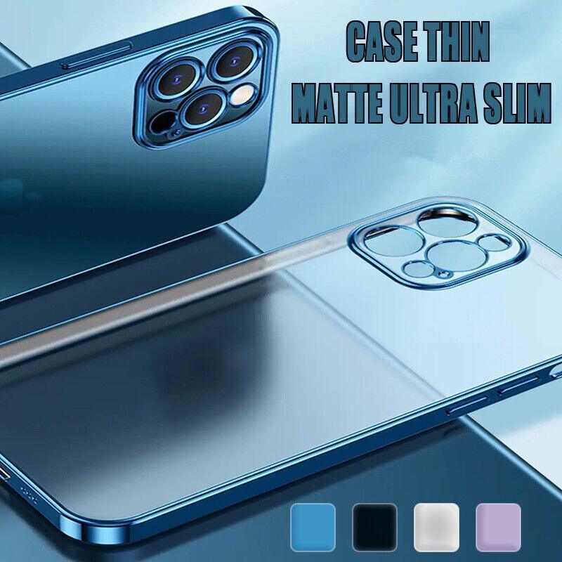 Purple For iPhone 13 12 11 Pro Max Case Thin Matte Ultra Slim Shockproof Clear Cover - iPhone 13 Mini